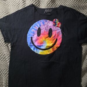 One-of-a-Kind Custom "Popular Poison" Tie-Dye Happy Face Tee